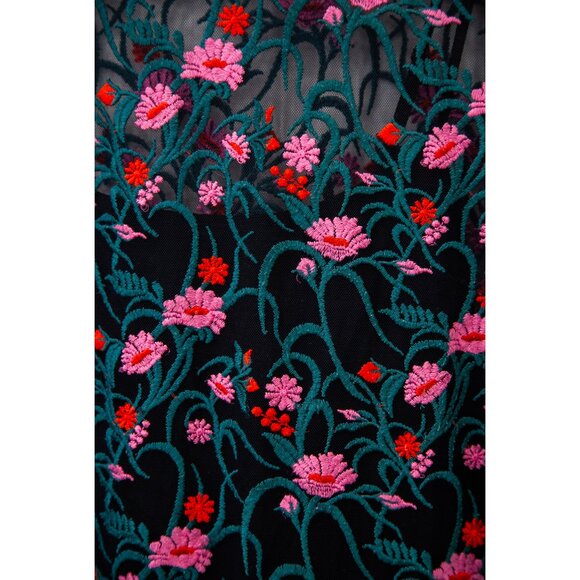 Anthropologie Moulinette Soeurs Black Floral Embroidered Tunic Top, size M - Picture 6 of 12